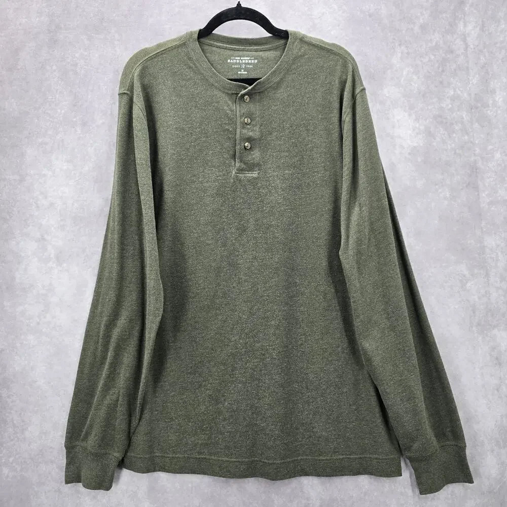 Saddlebred Green Long Sleeve Pullover Cotton Tshirt‎ Tee Sweater Mens Large Tall